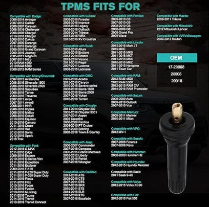 Replacement Rubber TPMS Valve Stem - PAQ X 10